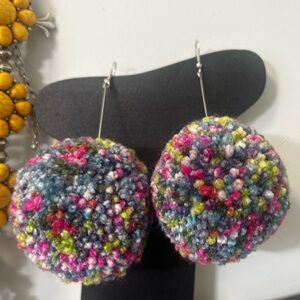 Puff ball earrings